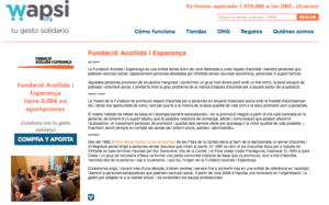 La Fundació entra a formar part de Wapsi.org, la plataforma de compra per Internet de col·laboració entre compradors, ONG i empreses