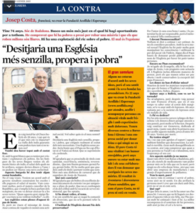 “Desitjaria una església més senzilla, propera i pobre”
