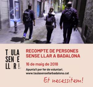 Necessitem voluntaris per al Recompte de Persones Sense Sostre de Badalona