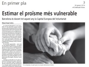Pilar Casanova, voluntària de Can Banús, protagonista d’un reportatge de Catalunya Cristiana sobre el voluntariat