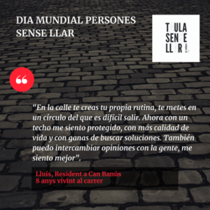 La Fundació Acollida i Esperança participa en el Dia de les Persones Sense Llar 2020 (Taula Sense Llar de Badalona)