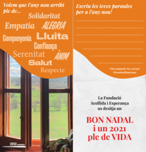 Felicitació de Nadal 2020: Paraules d’esperança!
