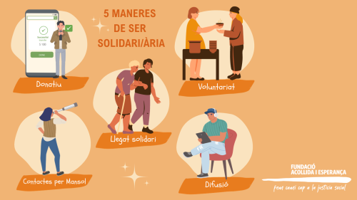 5 maneres de ser solidari amb Acollida i Esperança