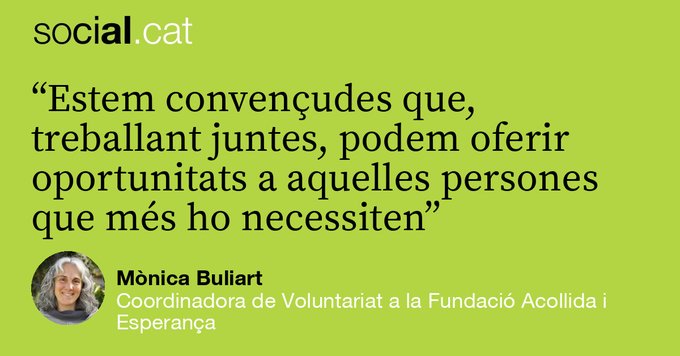 Mònica Buliart coordinadora voluntariat acollida i esperança al portal social.cat