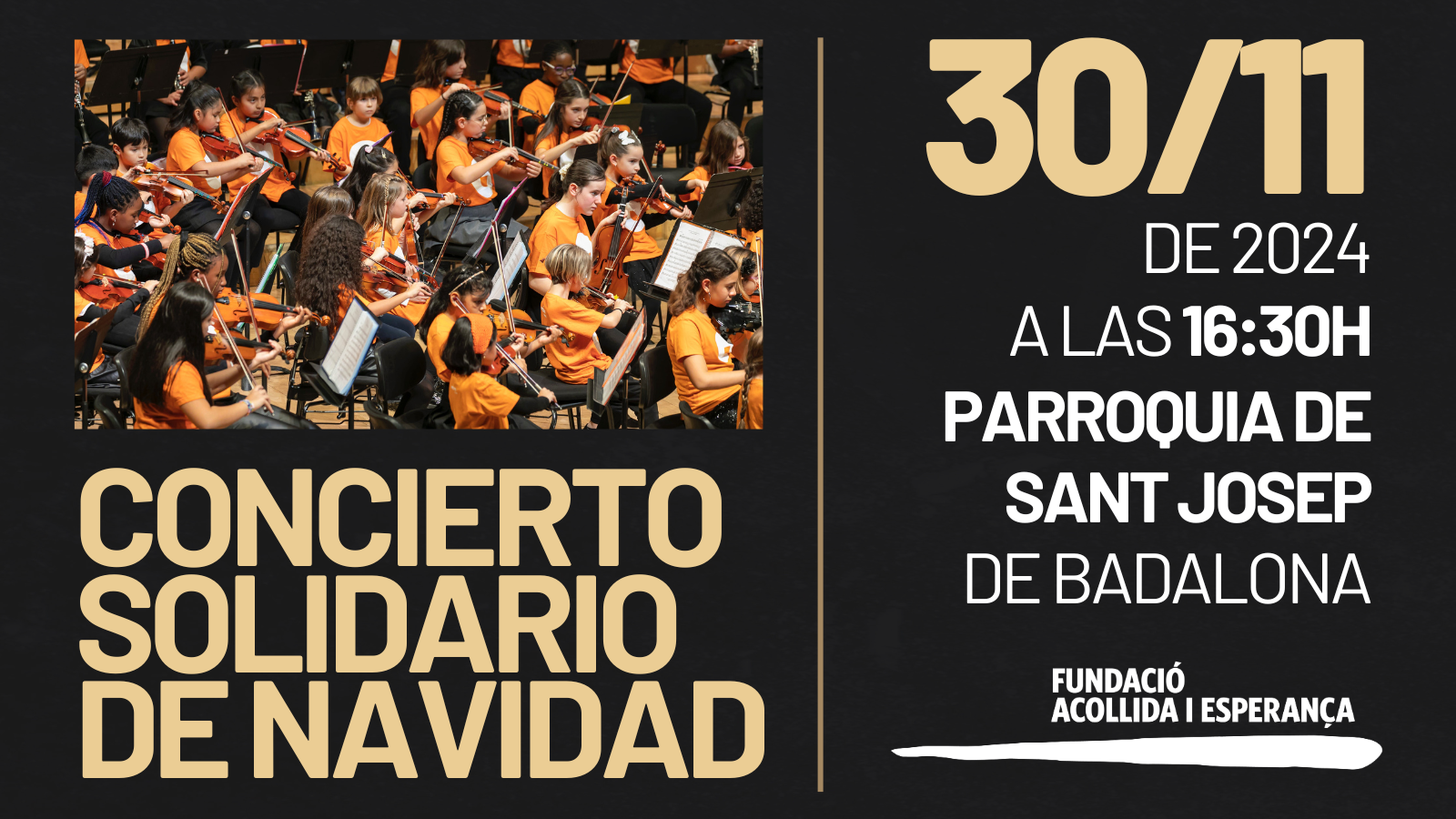 Ven al concierto solidario de Navidad de Acollida i Esperança y Vozes